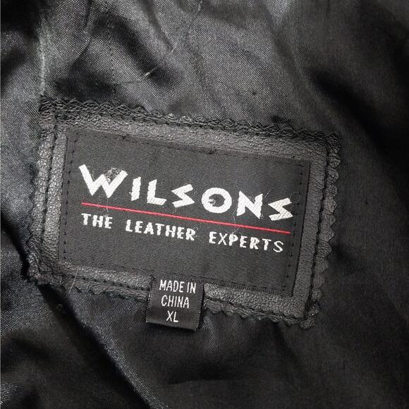 WILSONS! AWESOME BLACK GENUINE LEATHER PARKA STYLE THERMAL LINED COAT! SZ XL - Picture 11 of 14